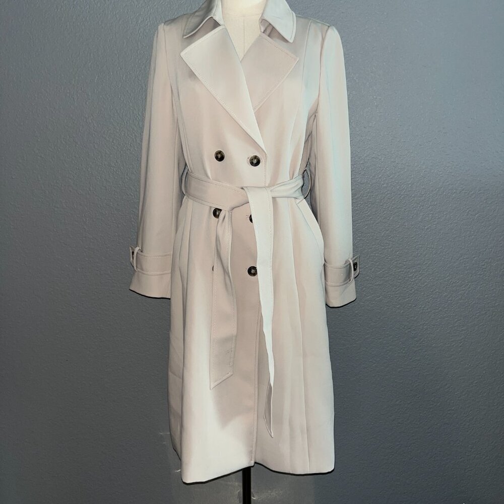 KORADIOR CLASSIC BEIGE DOUBLE BREASTED BELTED TRENCH COAT WOMEN'S EU 40 = US 10